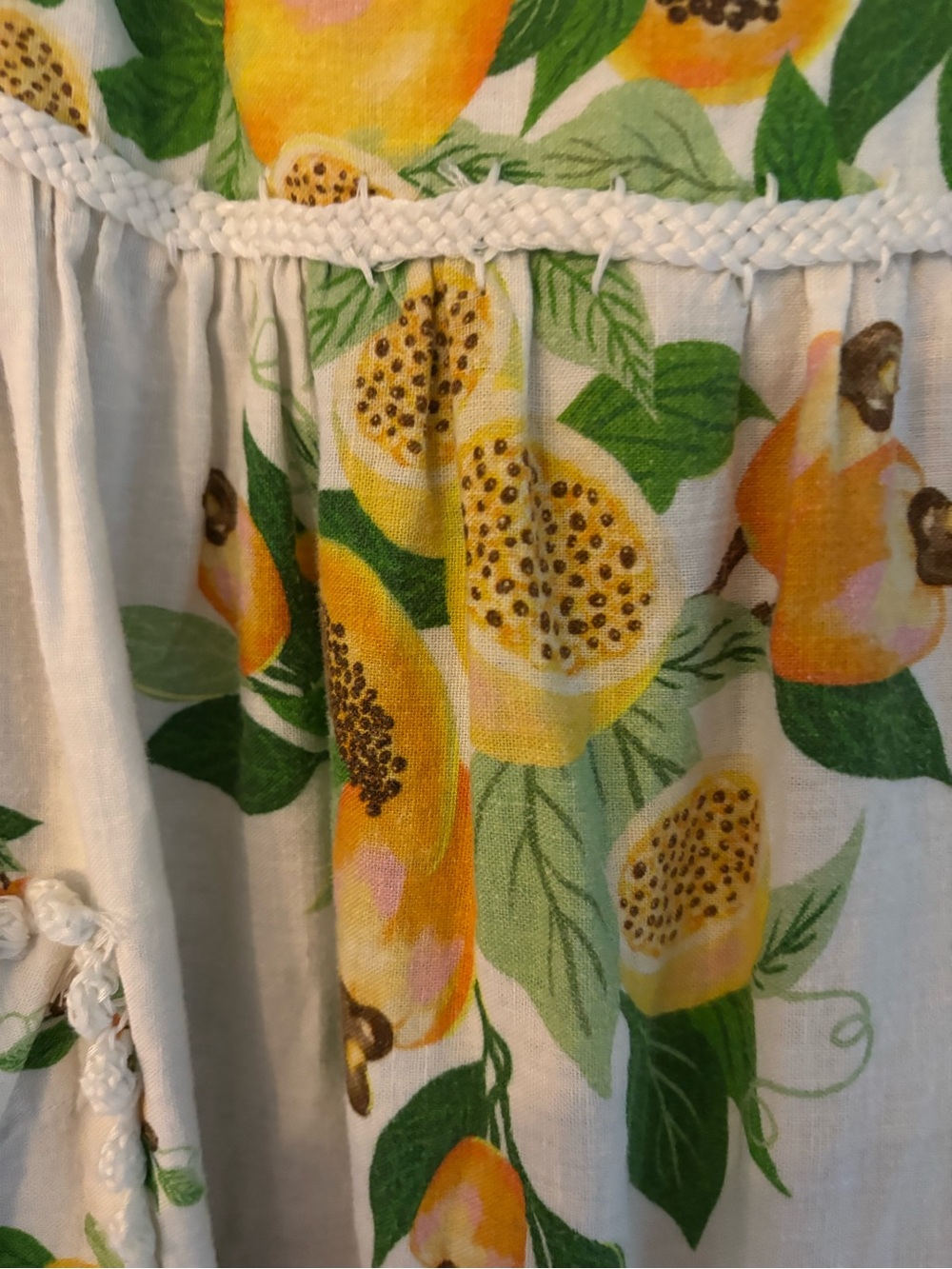 Farm Rio Papaya Salad Scarf Maxi dress - White and Yellow - Picture 13 of 13